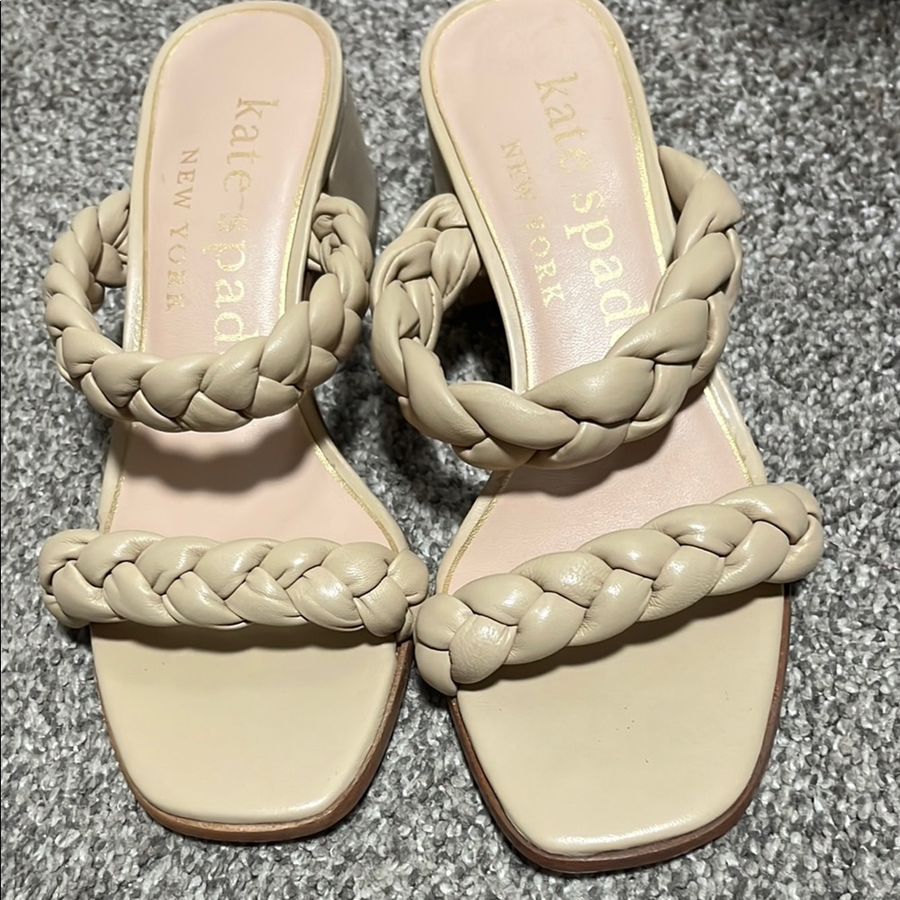 Kate Spade Cream Braided Sandals 6.0